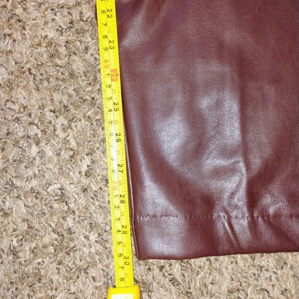 NWT BBJ Leatherette Pants M Java Faux Leather 28W 30L - Picture 6 of 6